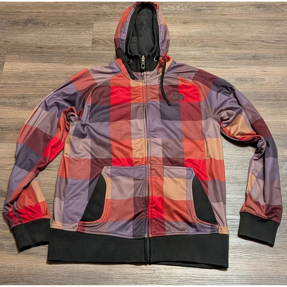 The North Face Apex Cryptic Plaid Dunmoran Hooded Full Zip Jacket Size Small